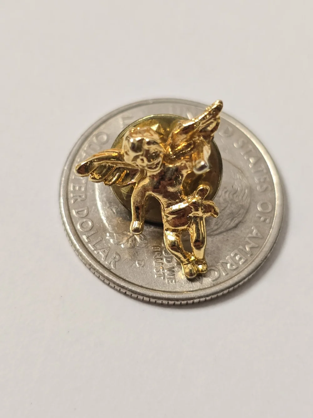 Gold Cherub Angel Pin Brooch - Women Jewelry